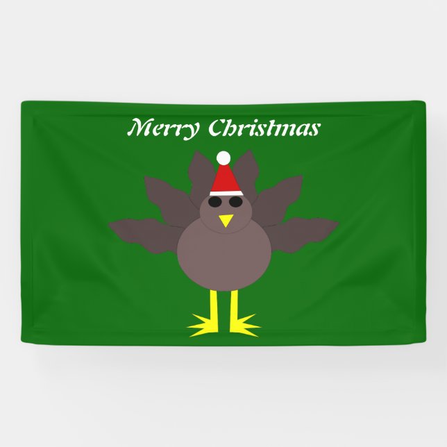 Bannière personnalisée Noël mignon Turquie (Horizontal)