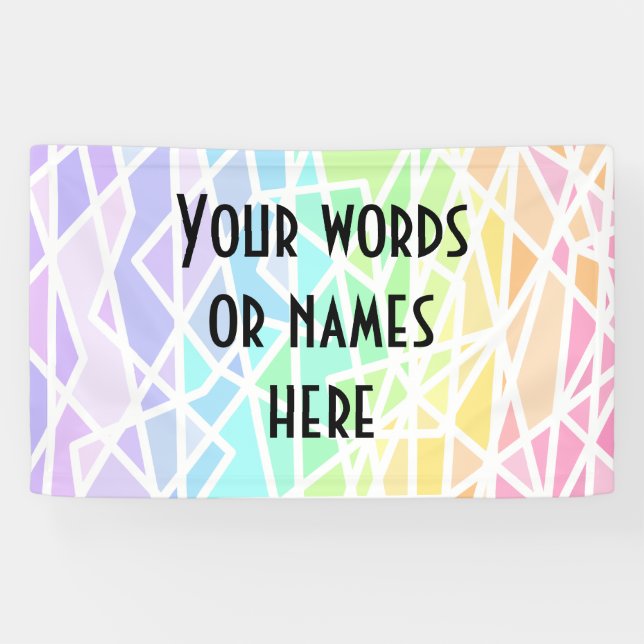 Bannière personnalisée Pastel Rainbow (Horizontal)