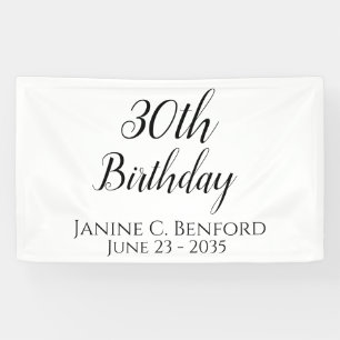 Bannière personnalisée pour fête d'anniversaire 30