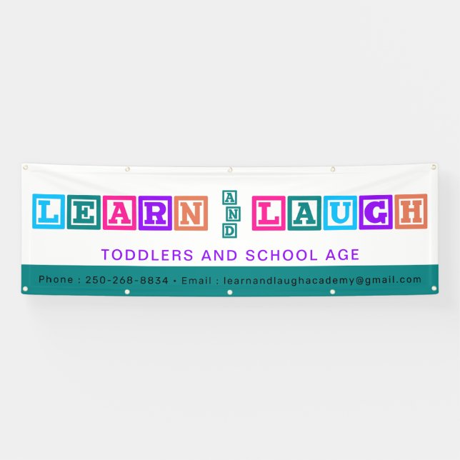 Bannière personnalisée pour la garde d'enfants (Horizontal)