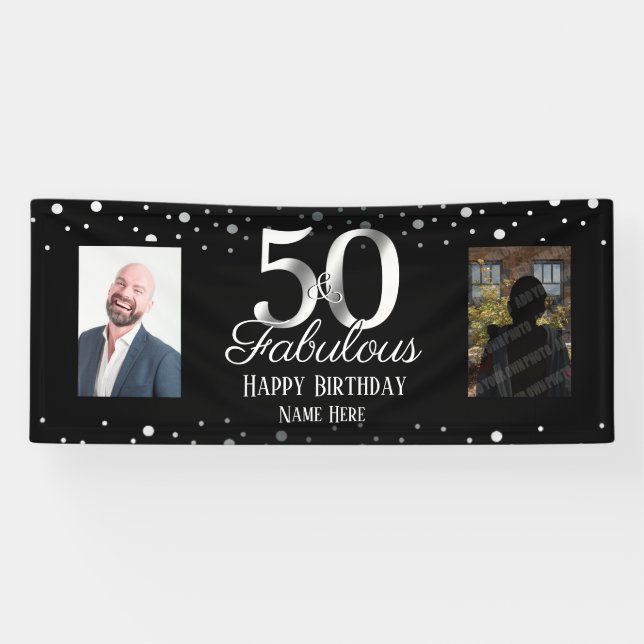 Bannière photo Confetti de 50 ans et plus (Horizontal)