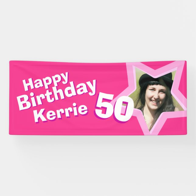 Bannière photo personnalisée 50e anniversaire (Horizontal)