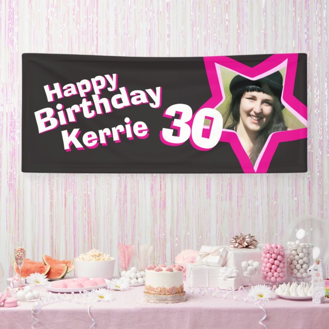 Bannière photo personnalisée pour 30e anniversaire (Fête)
