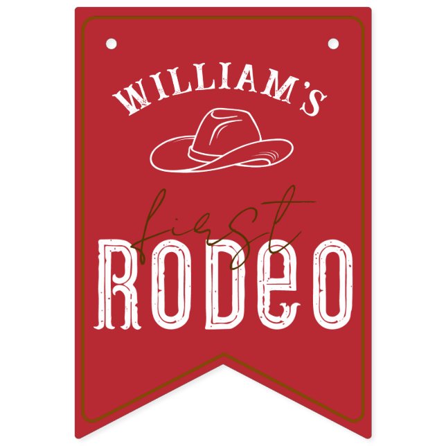 Bannière photo Red First Rodeo - Western Cowboy 1s (Premier drapeau)
