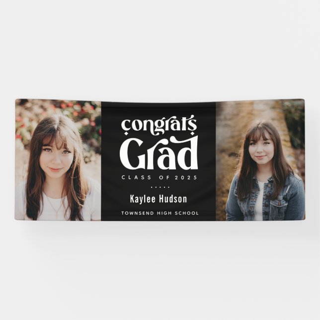Bannière photo Retro Type Graduation Party (Horizontal)