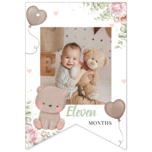 Bannière photo Teddy Bear First Birthday Bunthday