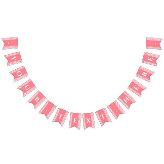 Bannière Pique-nique Pink En vichy Monogramme