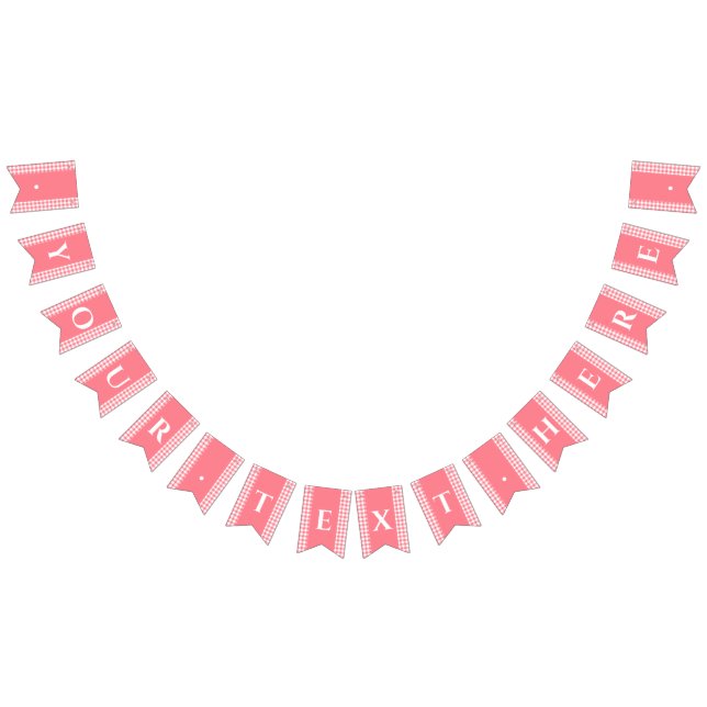 Bannière Pique-nique Pink En vichy Monogramme (Tout)
