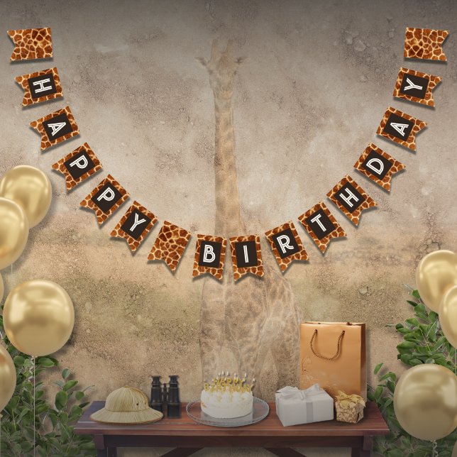 Bannière poster de animal Giraffe Anniversaire Bun (Créateur téléchargé)