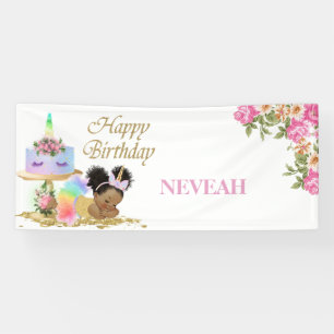 Bannière pour l'anniversaire des bébés afro-am