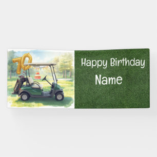 Bannière pour les 70 ans avec voiturette de golf,