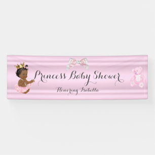 Bannière Princesse Baby shower rose ethnique