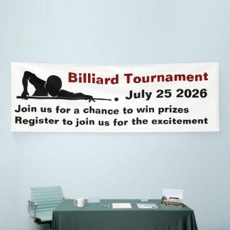 Bannière promotionnelle de tournoi de billard Snoo