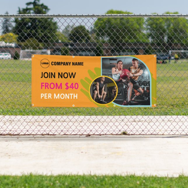 Bannière publicitaire extérieure de gym personnali (En situation)