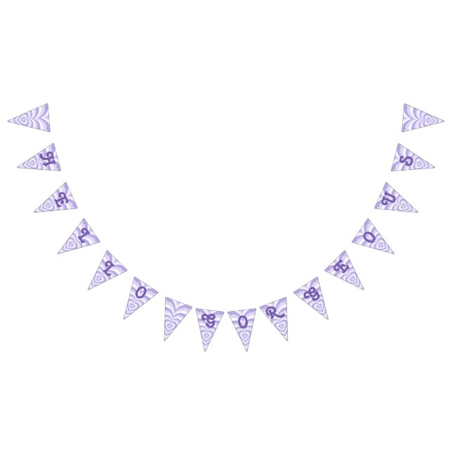 Bannière Retro Purple Heart Party Bunt (Tout)