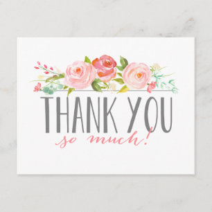 Bannière rose   Carte de remerciements Baby shower