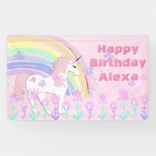 Bannière rose personnalisée d'anniversaire