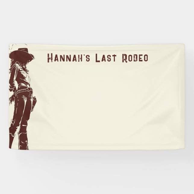 Bannière Rustique Personnalisée de la Cowgirl West (Horizontal)