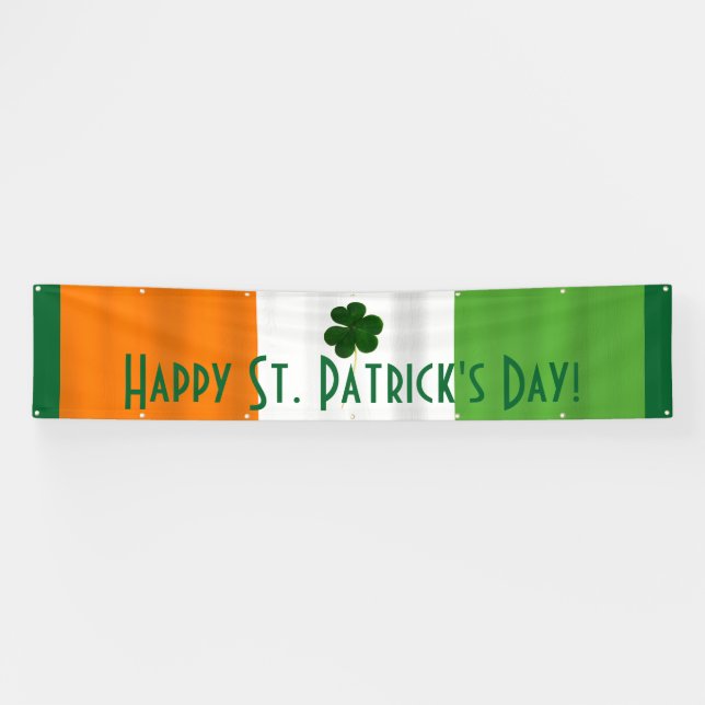 Bannière Shamrock de couleurs irlandaises de St. P (Horizontal)