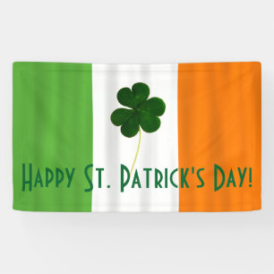 Bannière Shamrock du drapeau irlandais de la Sain