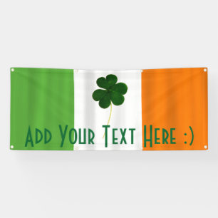 Bannière Shamrock du drapeau irlandais de la Sain