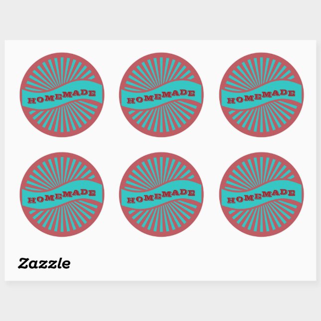 Bannière Sunburst Rouge et Bleu Étiquette fait mai (Feuille)