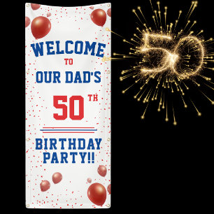 Bannière suspendue pour les 50 ans de Papa