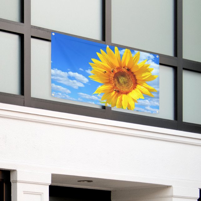 Bannière tournesol et abeilles (Bâtiment extérieur)