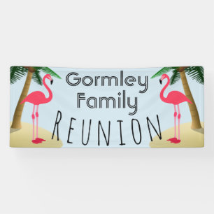 Bannière tropicale de la Réunion de famille de