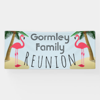 Bannière tropicale de la Réunion de famille de