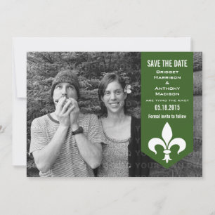 Bannière verte Chic Flourish Save the Date Invitat