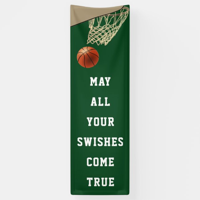 Bannière verte de l'équipe de basket-ball (Vertical)