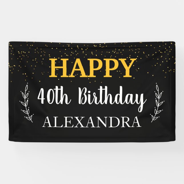Bannière Vinyl 40e anniversaire, 3' x 5' (Horizontal)