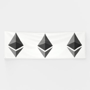 Bannière vinyle 4x12 icône grise Ethereum