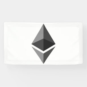 Bannière vinyle Ethereum Gris Icon 1.6x3
