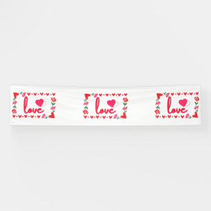 Bannière vinyle "J'aime la Saint-Valentin" 2,5x12