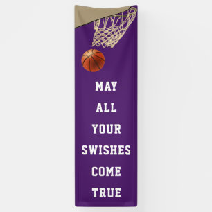 Bannière violette de l'équipe de basket-ball