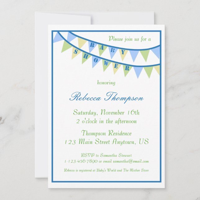 Bannières Baby shower Invitation (Devant)
