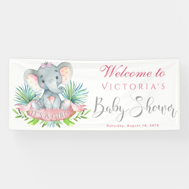 Bannières Baby showers Eléphants (Horizontal)