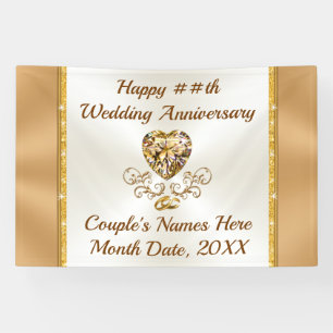 Bannières d'anniversaire de Mariage personnalisées