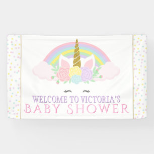 Bannières de Baby shower arc-en-ciel Unicorn