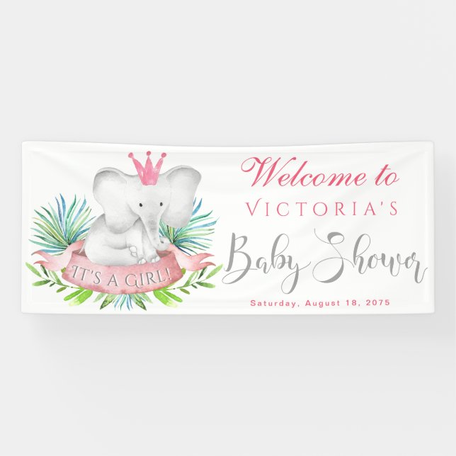 Bannières de Baby shower d'éléphants (Horizontal)