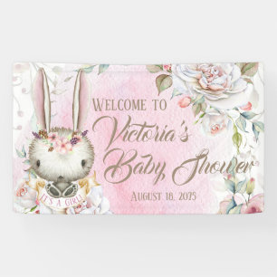 Bannières de Baby Shower Lapin de Garçon ou Fille