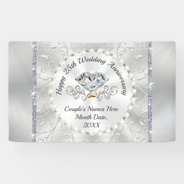 Bannières du 25e anniversaire de l'Mariage Silver  (Horizontal)
