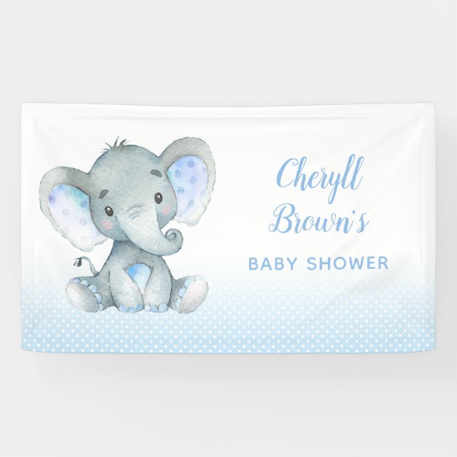 Bannières éléphantes - Bandes arrière Baby showers (Horizontal)