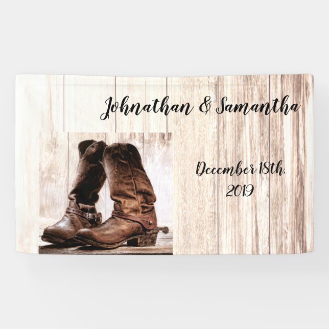 Bannières personnalisées de 3'x5' Boots Country Ru (Horizontal)
