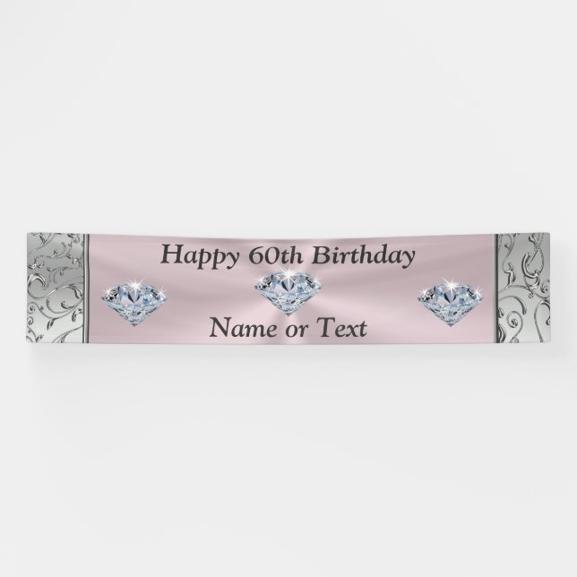 Bannières personnalisées Diamant 60e anniversaire  (Horizontal)
