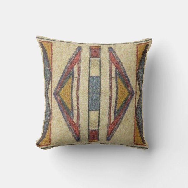 Bannock Parfleche Entwurf 1901 Kissen (Vorderseite)