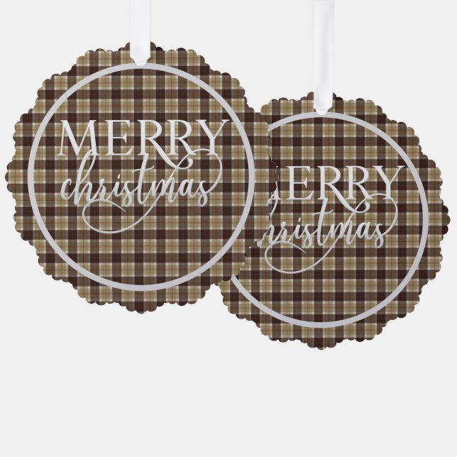Bannockbane Scottish Tartan Christmas Ornament Karte (Vorderseite/Rückseite)