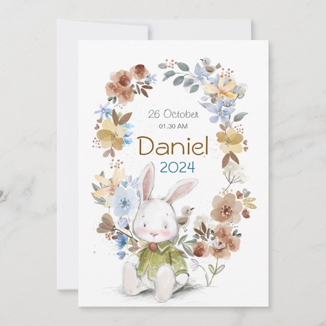 Banny Rabet new born Greeting cards Einladung (Vorderseite)